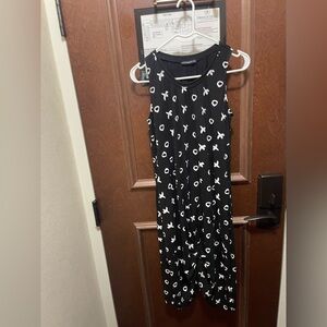 “XO” Black and White Patterned Sleeveless Dress Snapdragon & Twig XS